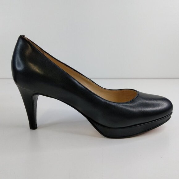 Cole Haan 4.5B Chelsea Leather Pumps Womens Platform Heels Shoes Black Slip On - Picture 8 of 15